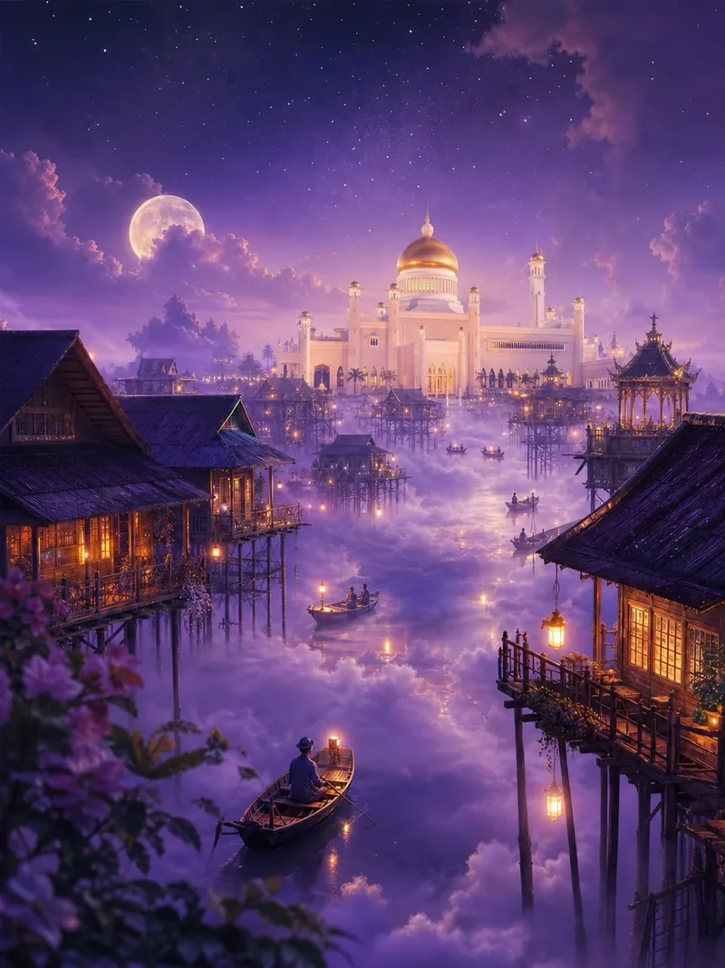 Kampong Ayer, somewhere between stars