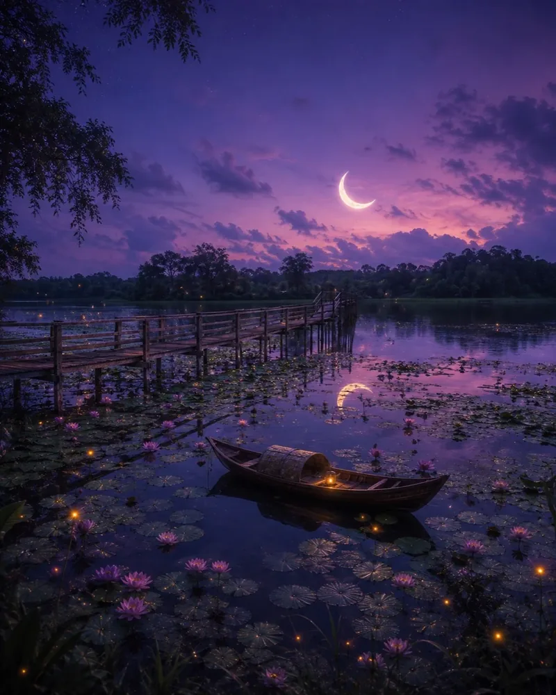 A moon reflected at Tasek Merimbun